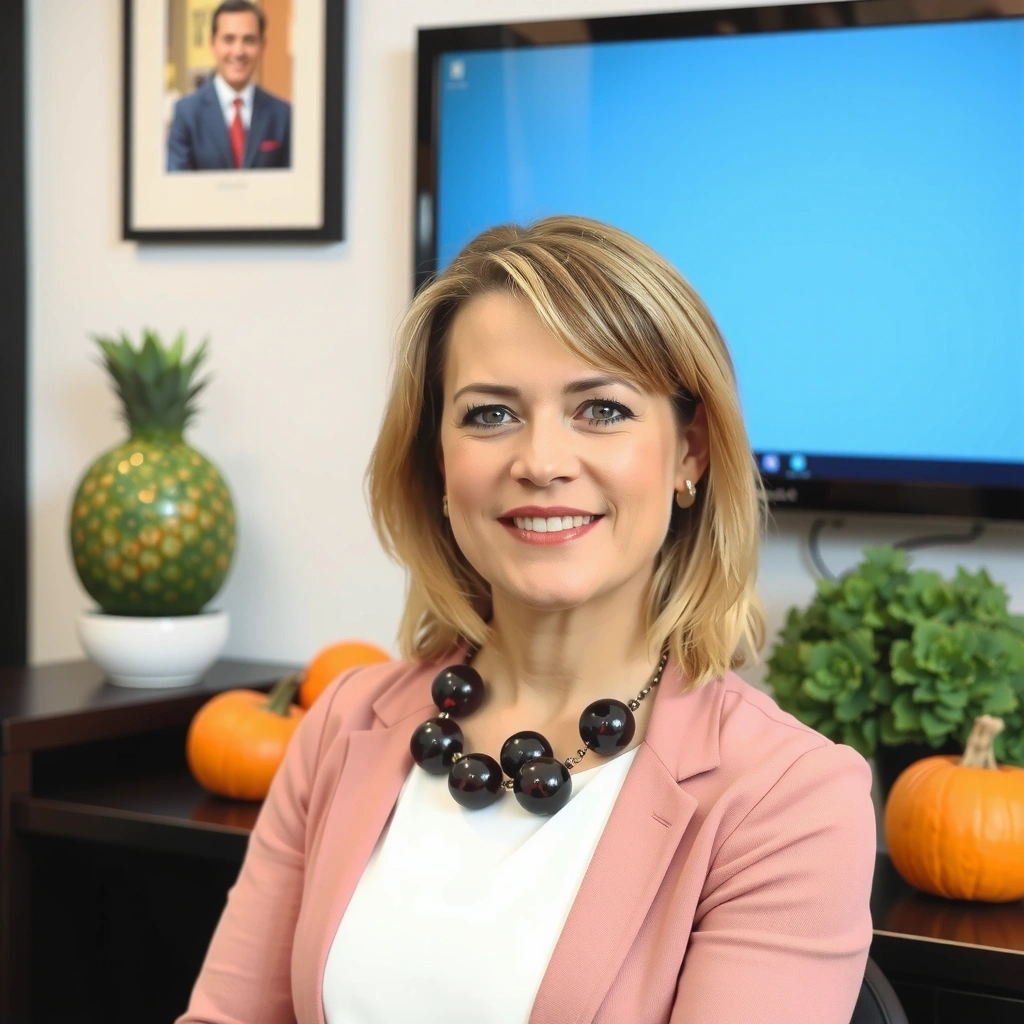 Porträt einer lächelnden Frau in professioneller Kleidung, symbolisiert Expertise in Ernährung.